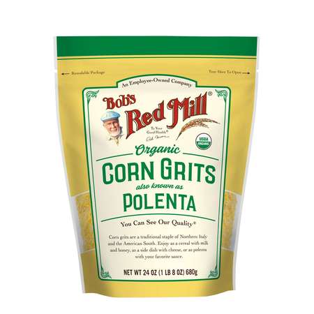 BOBS RED MILL NATURAL FOODS Organic Corn Grits/Polenta 24 oz. Resealable Pouches, PK4 6009S244